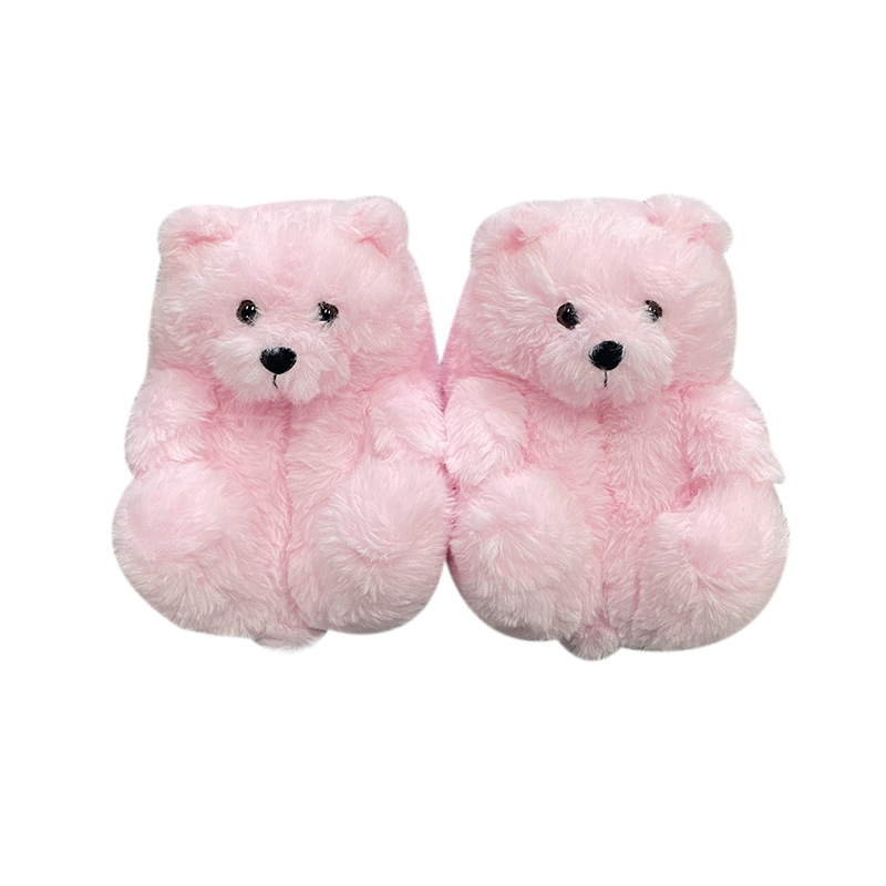 Teddy Bear Slippers Floor Home Plush Thick Cotton Warm Shoes image 17