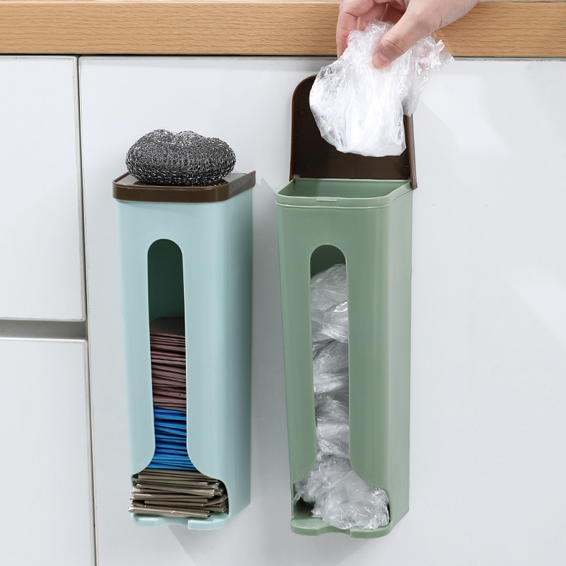 Garbage Bag Storage Box Kitchen Plastic Bag Collector Wall-Mounted Convenient Bag Collector Extractable