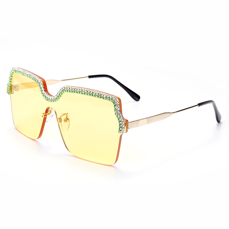 New Fashion Rimless Handmade Chain Sunglasses Ocean Sunglasses Metal Large Frame - Picture 10 of 10