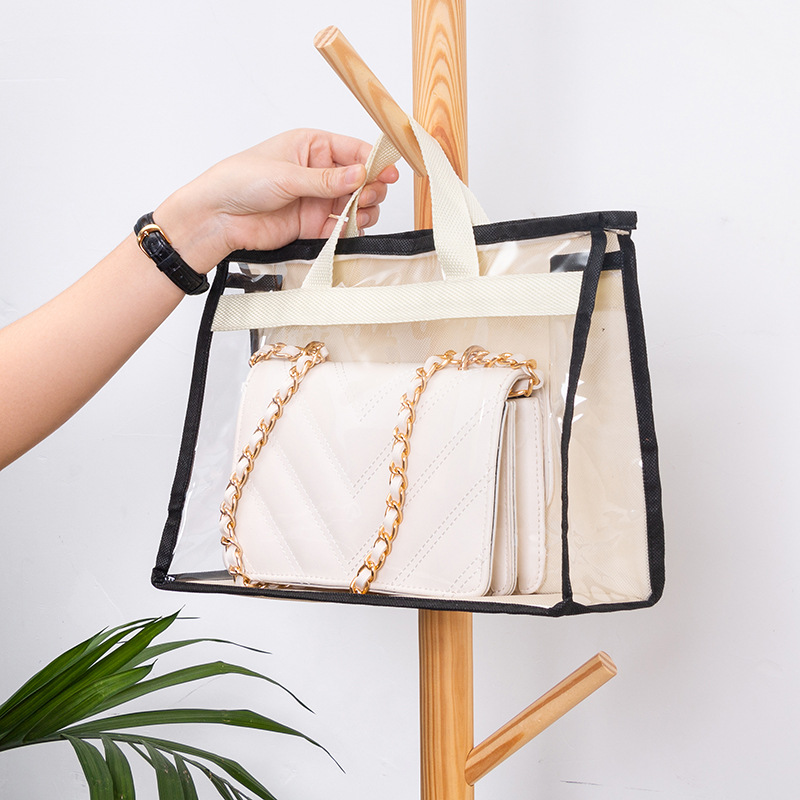 Breathable Moisture-Proof Bag Dust Bag Wardrobe Sealed Leather Bag Protection Finishing Storage Bag Transparent Hanging Bag Storage Artifact