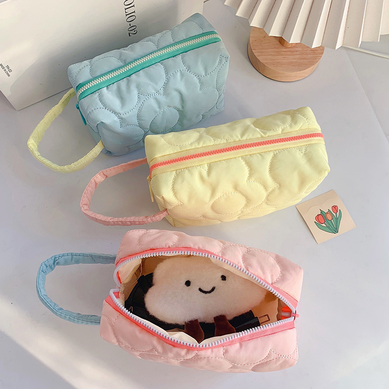Net Red Cosmetic Bag Female Large Capacity Portable Multi-Functional Toiletries Storage Bag Candy Color Simple Clutch