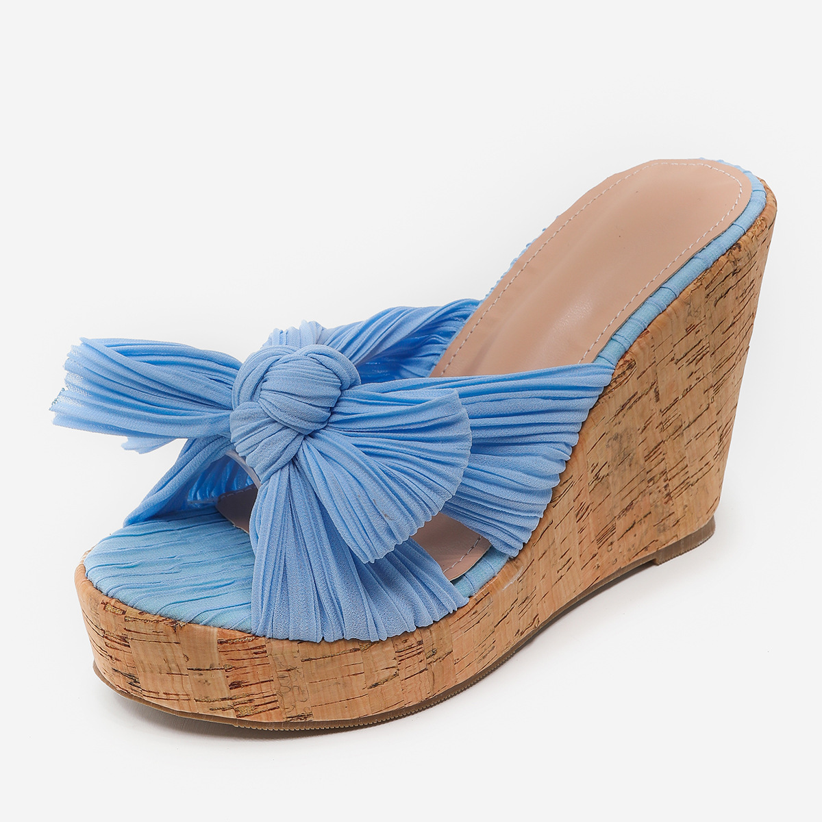 Wedge Heel Women's Shoes Bow Thick Bottom Girls Fish Mouth Sandals image 5