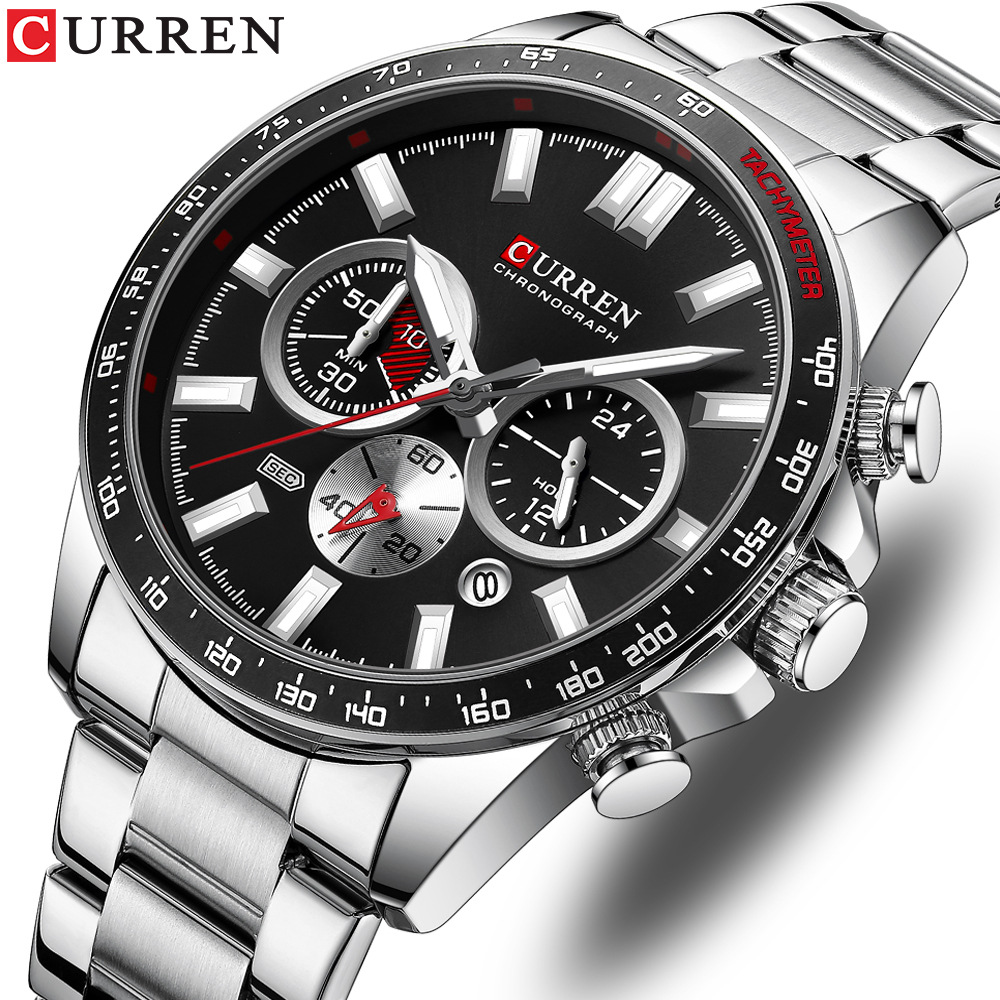 Men's Watch Calendar Watch Steel Band Six Hands Multifunctional Quartz