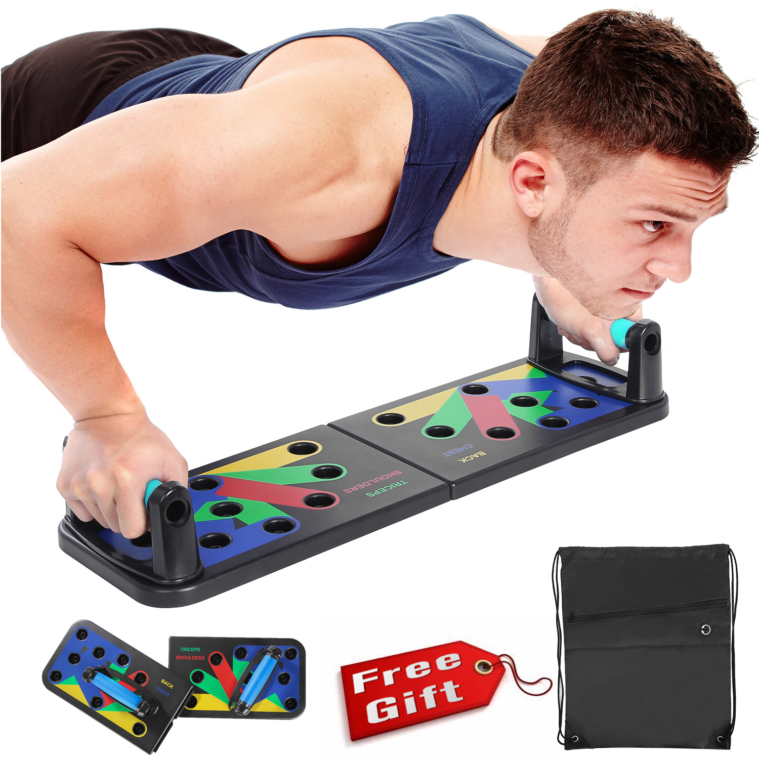 Foldable Multi-Function 12-Function 14-Function Push-Up Board Bracket Fitness Equipment Exercise Abs