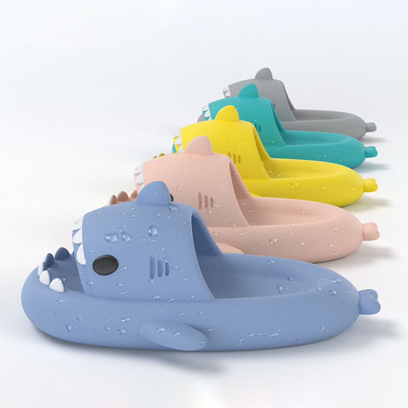 Upgraded Thick-Bottomed Shark Couple Slippers Stepping On Shit Slippers Funny Home Cute Cartoon Men And Women Sandals image 8
