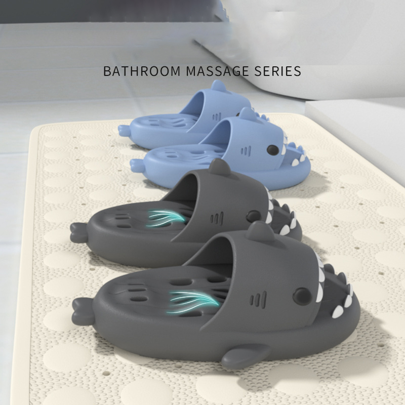 Shark Massage Bottom Slippers Adult Couple Non-Slip Bathroom Leaking Slippers Trend Outdoor Funny Home Cute Sandals image 11
