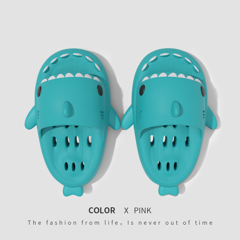 Shark Massage Bottom Slippers Adult Couple Non-Slip Bathroom Leaking Slippers Trend Outdoor Funny Home Cute Sandals image 7