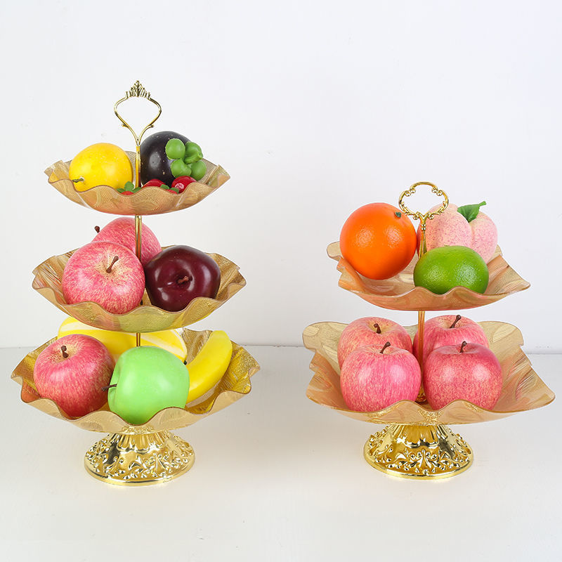 Acrylic Fruit Plate Living Room Home Snack Snack Rack Multi-Layer Fruit Plate Coffee Table Simple Double-Layer Candy Basket Fruit Basin