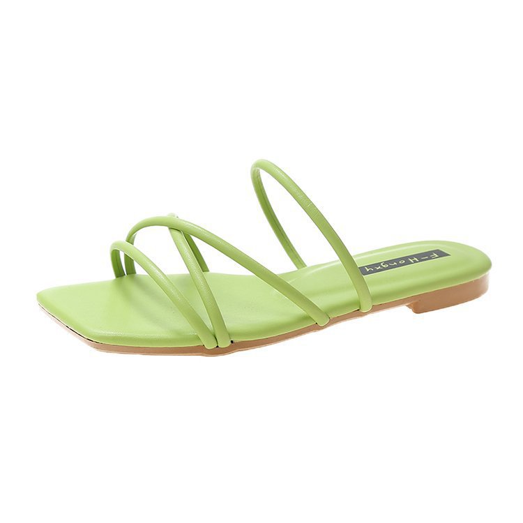 Candy Color Flat Slippers Women's Summer Outer Wear With a Fairy Style Korean Version Of The Net Red Beach Sandals