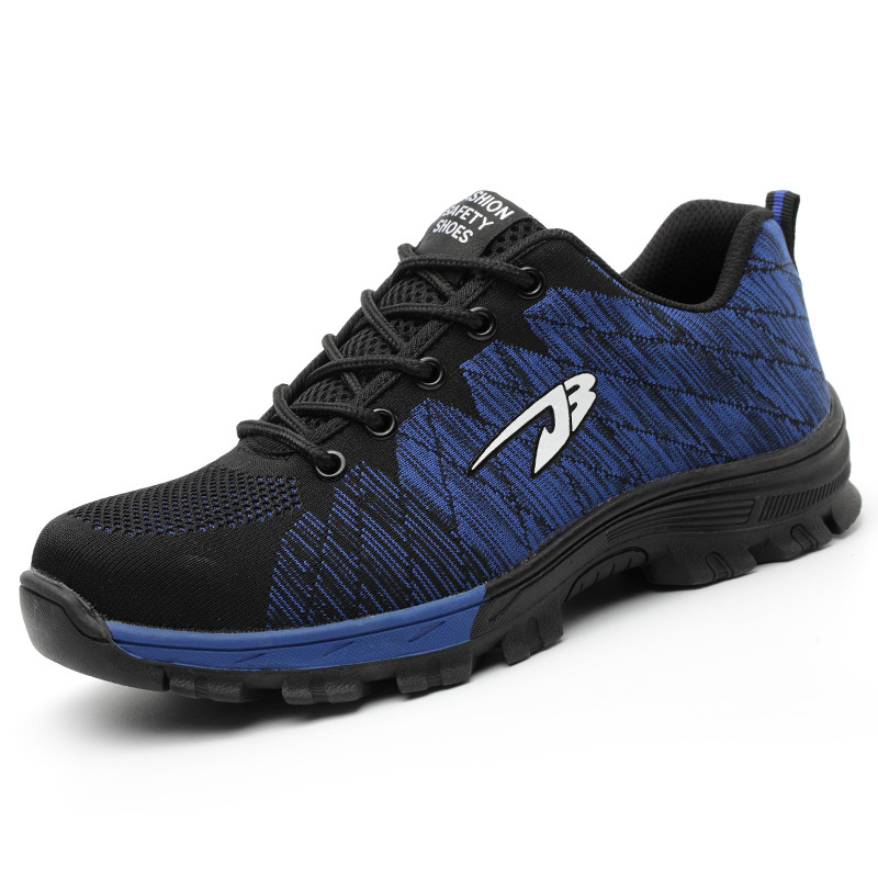 Anti-Smashing Anti-Stab Penetration Breathable Non-Slip Safety Shoes Men's Breathable Wear-Resistant Flying Woven Work Shoes image 5