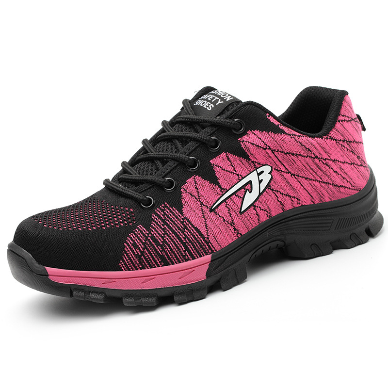 Anti-Smashing Anti-Stab Penetration Breathable Non-Slip Safety Shoes Men's Breathable Wear-Resistant Flying Woven Work Shoes