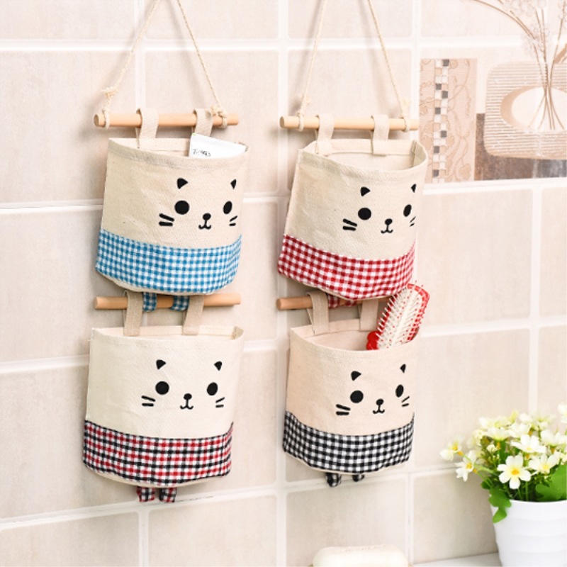 Single Pocket Storage Bag Hanging Bag Fabric Hanging Storage Bag Storage Bedside Wardrobe Door Rear Storage Hanging Bag