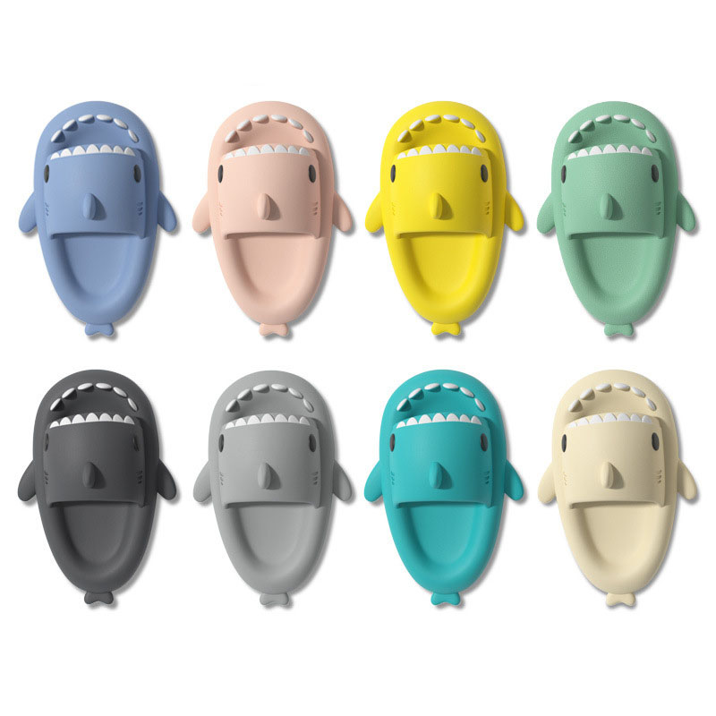Upgraded Thick-Bottomed Shark Couple Slippers Stepping On Shit Slippers Funny Home Cute Cartoon Men And Women Sandals