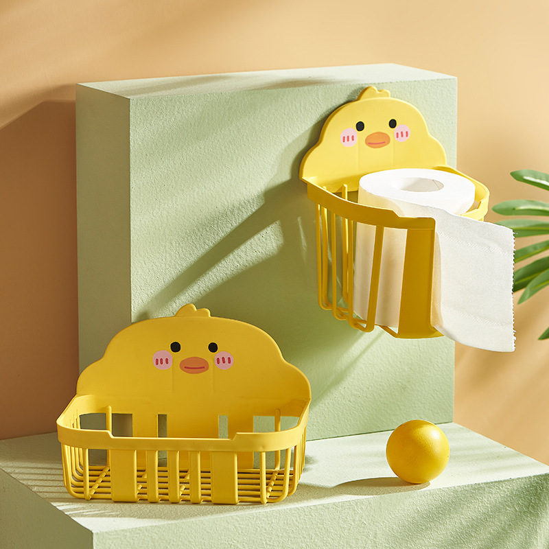 Toilet Tissue Box Punch-Free Wall-Mounted Paper Box Toilet Cartoon Roll Paper Holder Box Toilet Rack