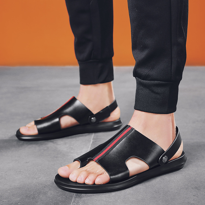 Men's Slippers Two-Permeable Casual Shoes Trend Clip-On Beach Summer Soft Surface Outdoor Sandals And Slippers image 4
