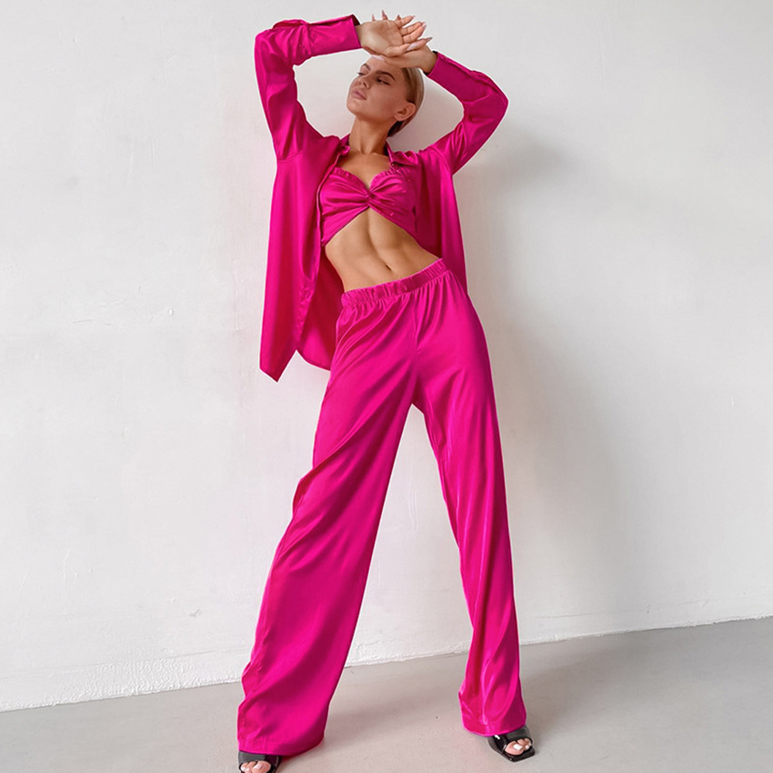 Summer Suspenders With Fungus Edge Fashion Temperament Shirt Trousers Loose Design Casual Suit