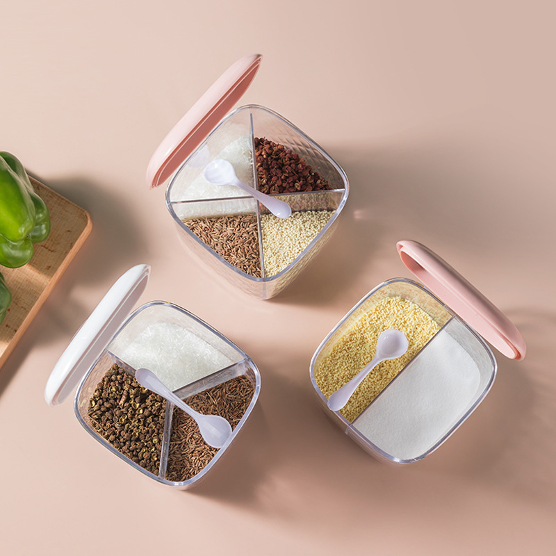 Seasoning Jar Combination Set Multi-Grid Household Seasoning Box Kitchen Storage Box Seasoning Box Sealed Jar