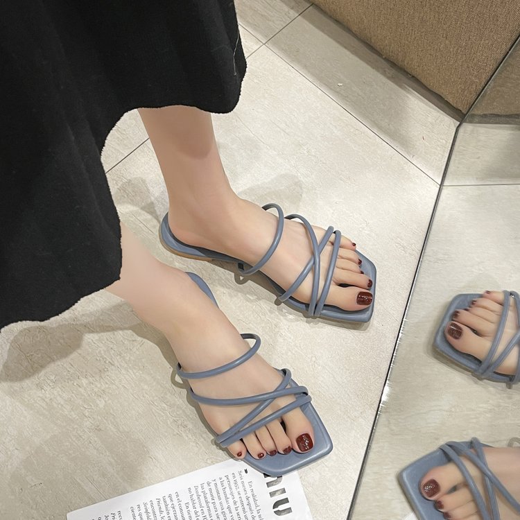 Candy Color Flat Slippers Women's Summer Outer Wear With a Fairy Style Korean Version Of The Net Red Beach Sandals image 9