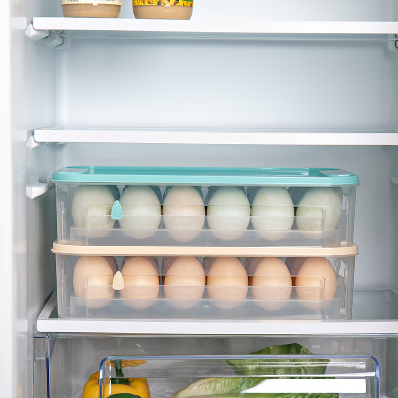 Can Be Stacked With Lid Egg Storage Box Kitchen Refrigerator Fresh-Keeping Box Household Plastic Egg Rack To Put Egg Box