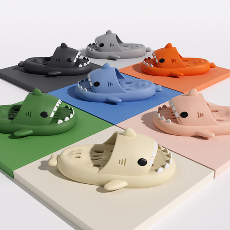 Shark Massage Bottom Slippers Adult Couple Non-Slip Bathroom Leaking Slippers Trend Outdoor Funny Home Cute Sandals image 12