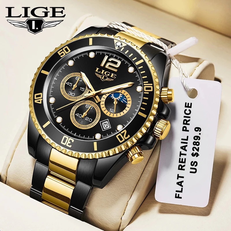 Quartz Watch Men's Sports Waterproof Watch Multifunctional Chronograph