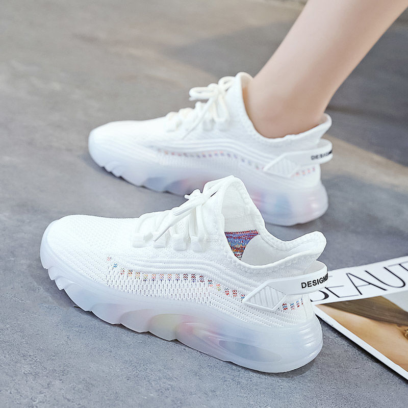 Spring And Summer Trend All-Match Korean Lace-Up Women's Sneakers Jelly Bottom Net Red Shoes Low-Top Breathable Casual Shoes