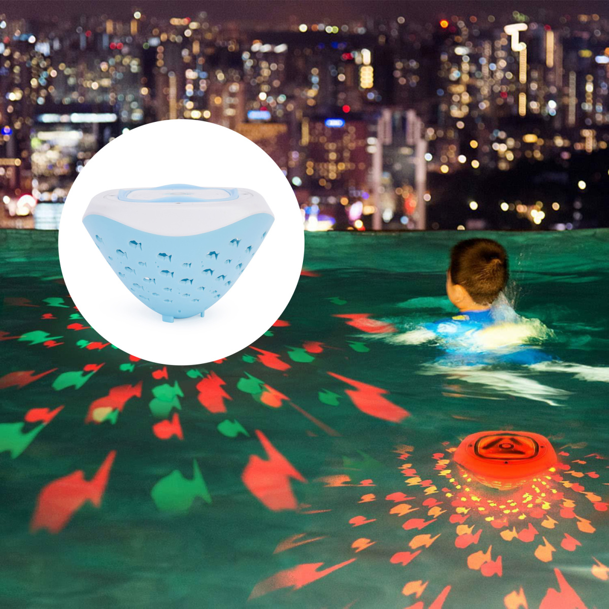Smart Fish Projection Light Bath Light Pool LED Colorful Atmosphere Diving Decorative