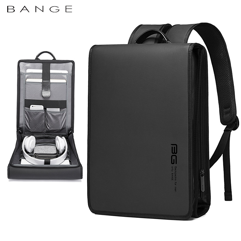 BANGE New Men's Backpack Business Computer Backpack College Student Waterproof Casual Schoolbag