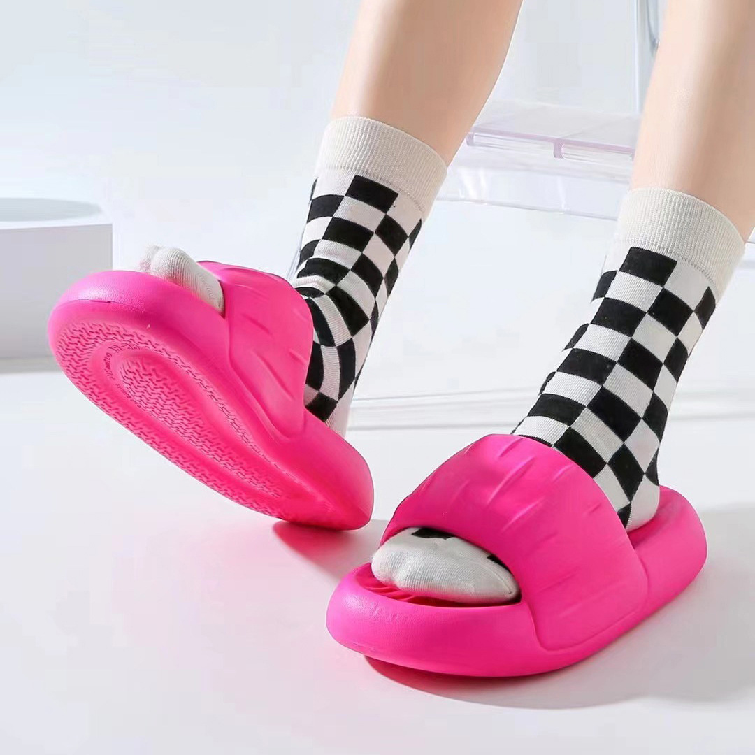 Bread Slippers EVA Rubber And Plastic Thick Bottom Stepping On Shit Casual Couple Tide Shoes Men And Women Flat Slippers Women's Outer Wear image 5