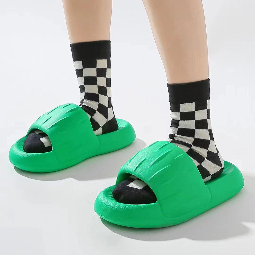 Bread Slippers EVA Rubber And Plastic Thick Bottom Stepping On Shit Casual Couple Tide Shoes Men And Women Flat Slippers Women's Outer Wear image 8
