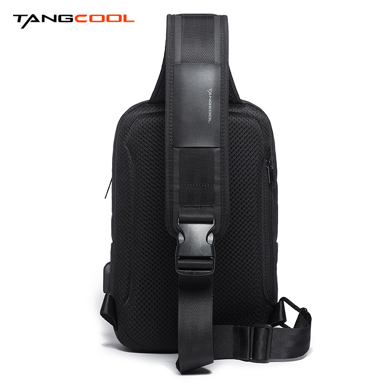 Cool Fashion Leisure Travel Outdoor All-Match Multi-Compartment Technology USB Shoulder Bag Men's
