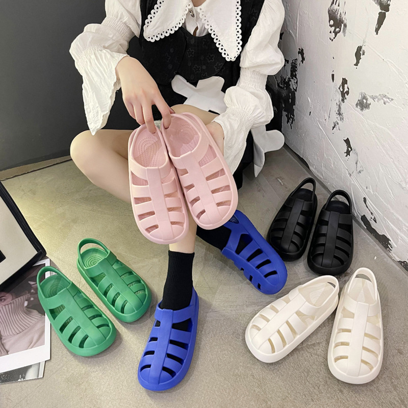 Roman Sandals Women's Outer Wear Sandals All-Match Thick Bottom Beach Sandals And Slippers