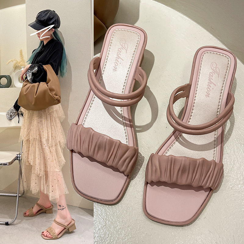 Sandals Women's Fairy Style Summer Dual-Use Wedge Heel Sandals And Slippers Net Red Ins All-Match Women's Single Shoes