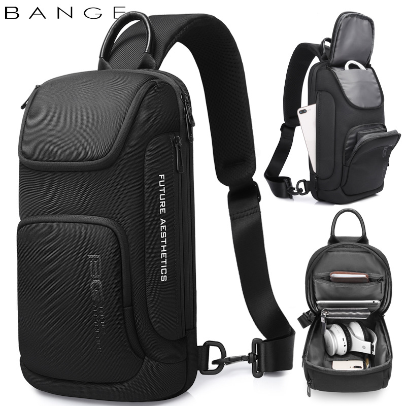 Bange New Shoulder Bag Men's Korean Version Men's Chest Bag Light Business Function Messenger Bag