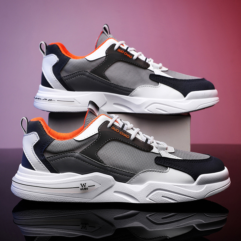 Low-Top Men's Shoes Trendy Men's Round Toe Sneakers Mesh Breathable Shoes Casual Sports Shoes image 5