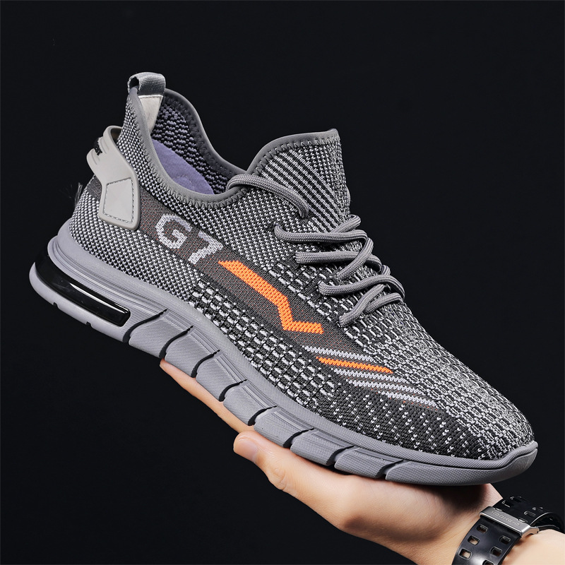 Flying Woven Sports Men's Shoes Summer Breathable Casual Shoes Trend Mesh Coconut Shoes Men's Running Shoes