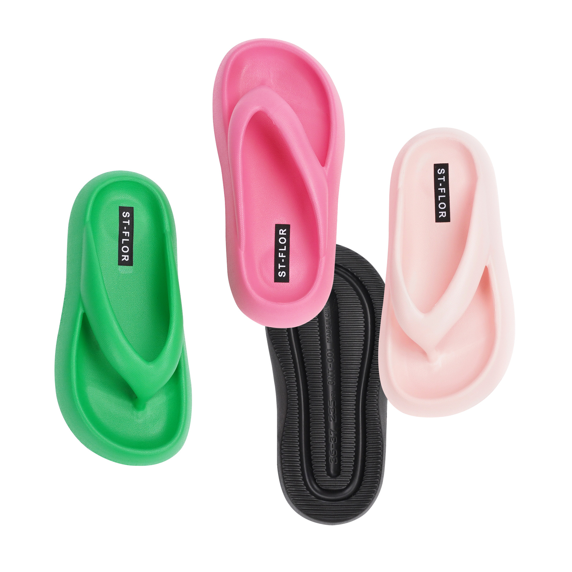 Summer Clip-Foot Bread Slippers EVA Rubber And Plastic Thick Bottom Non-Slip Herringbone Men's And Women's Slippers For Outer Wear