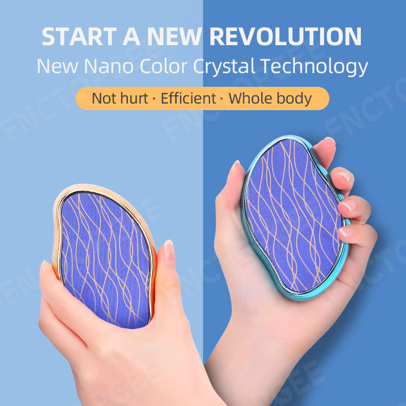 Compact crystal shaver held comfortably in both hands