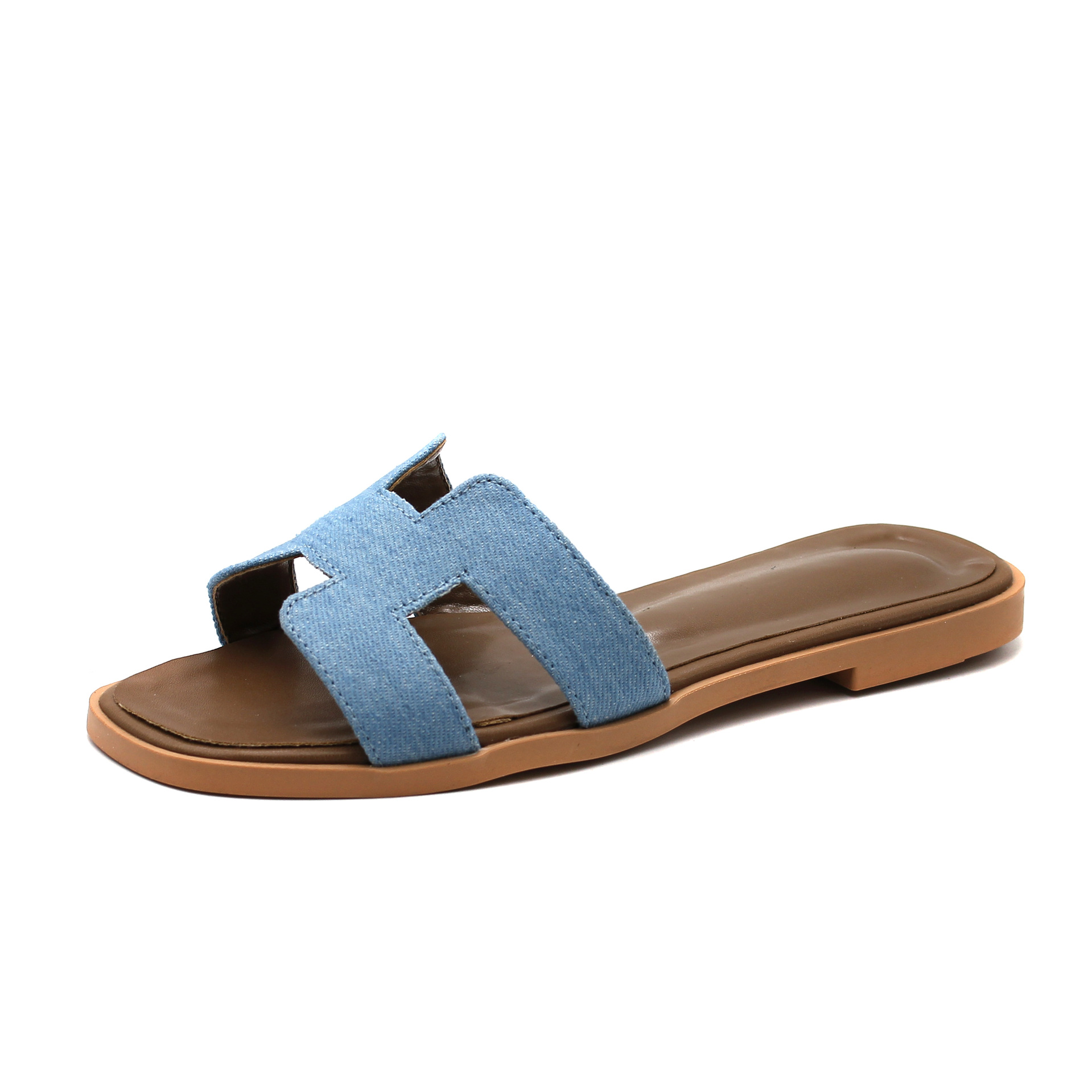 Women's Summer Sandals Flat Bottom Outer Wear Beach Shoes One Word Casual Slippers image 6