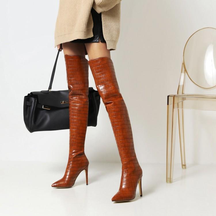 Shoes Women's Sexy Pointed Toe Stiletto High-Heeled Over-The-Knee Boots Shoes image 3