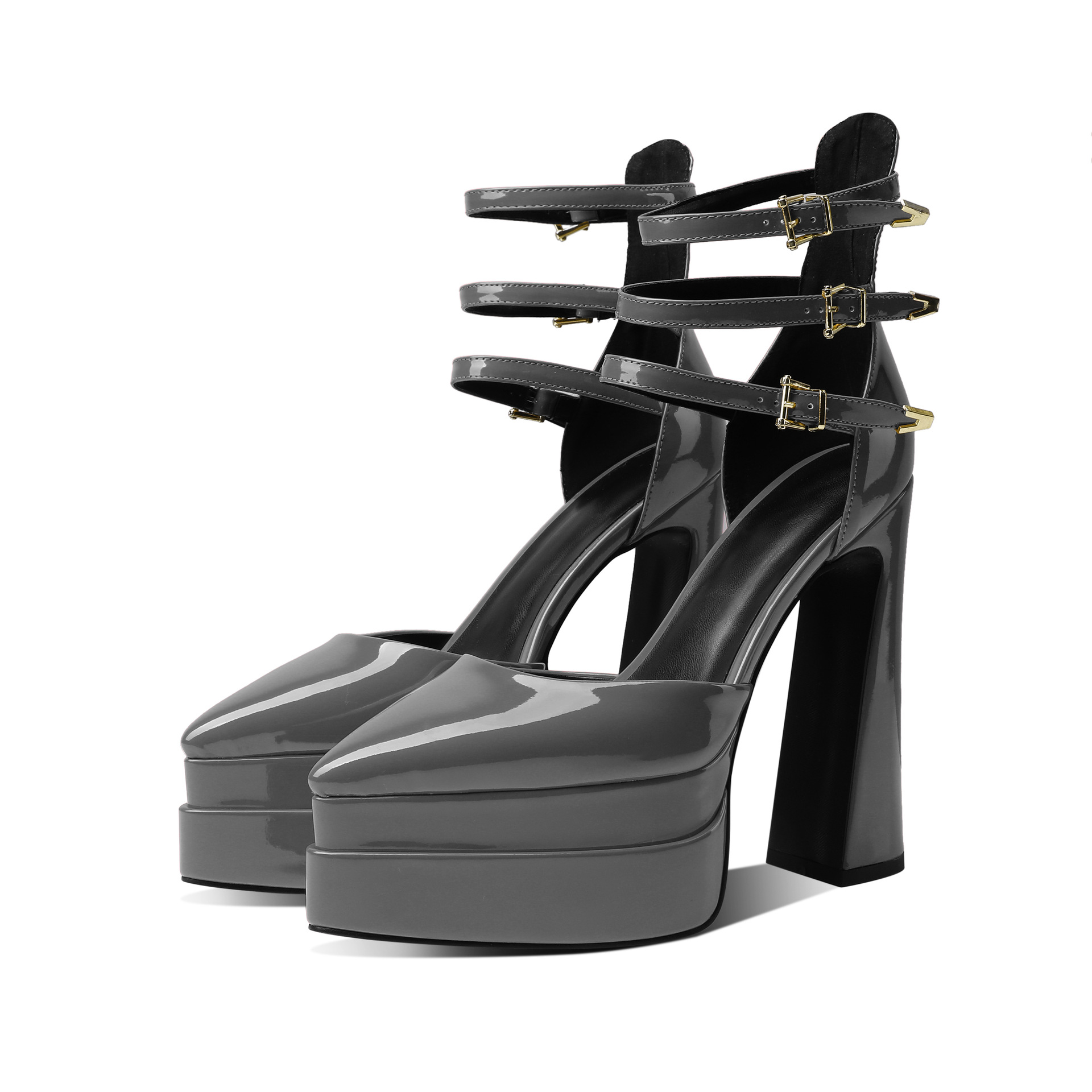 Pointed Toe Women's Shoes High Heel Hollow Sandals Waterproof Platform 35-43 Size image 10