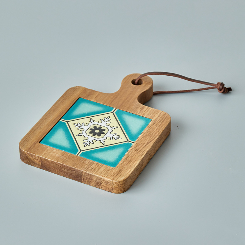 Japanese Style Solid Wood Tile Insulation Pot Pad Household Retro Place Mat