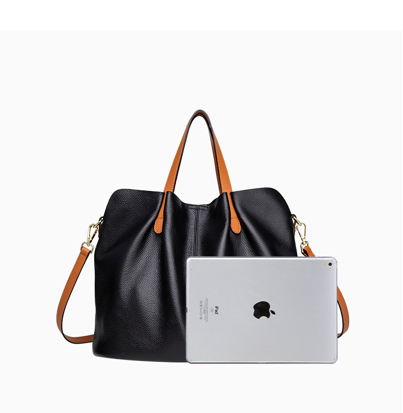 Large Leather Tote Bag with Shoulder Strap with Ipad