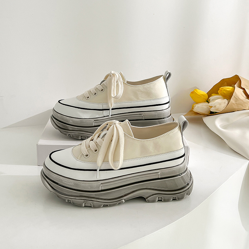 Women's Summer Style Canvas Shoes All-Match Casual Leather Rubber Shoes image 5