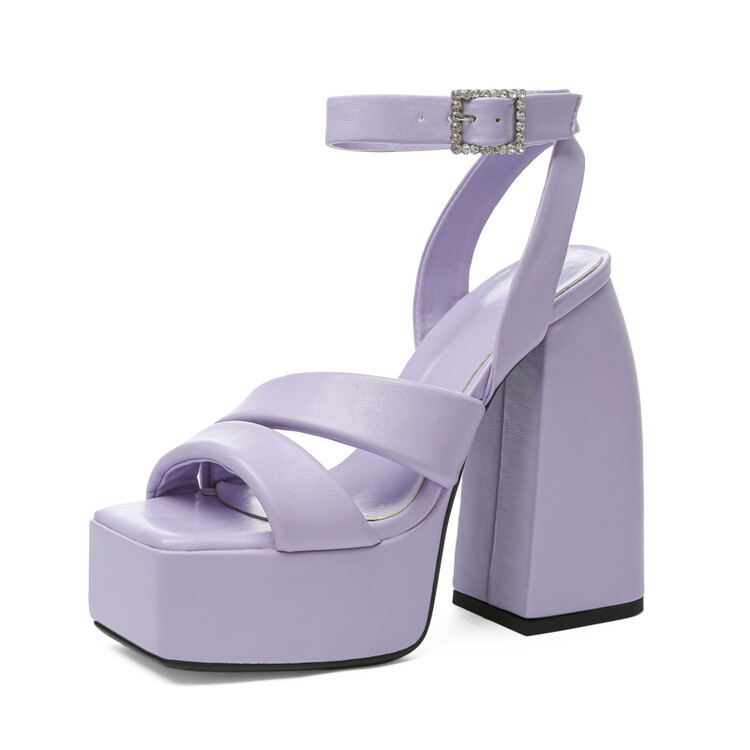 Summer High-Heeled Sandals Women's 40-43 Waterproof Platform Square Toe Shoes image 3