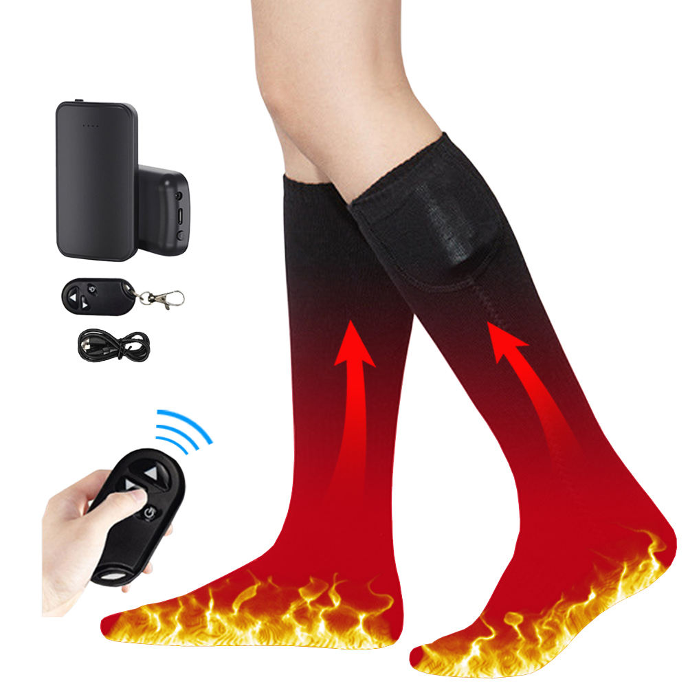 Men And Women Remote Control Electric Socks Outdoor Cold Proof Warm Keeping Heating Socks USB