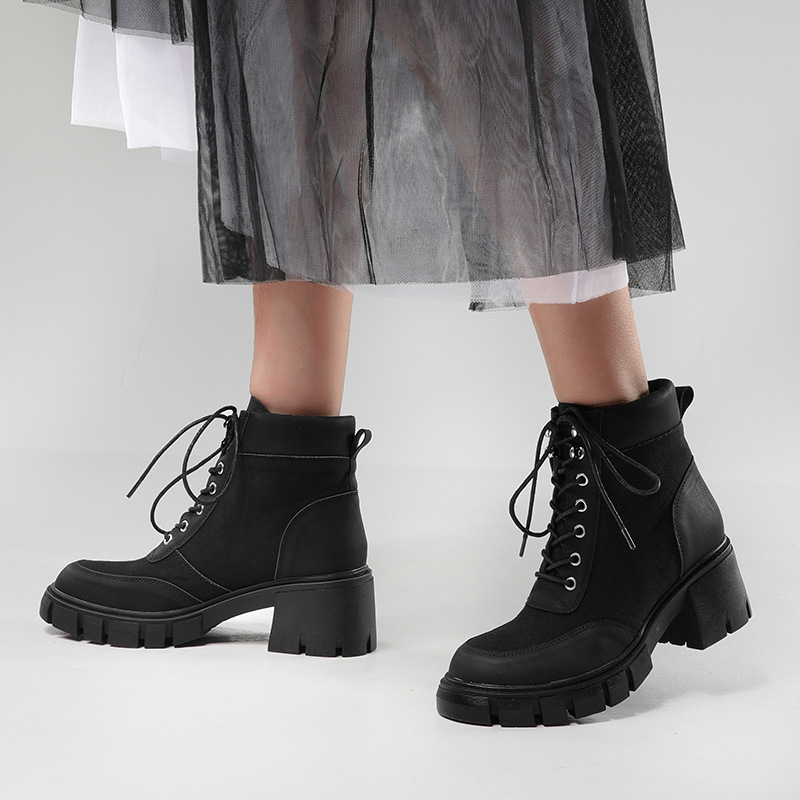 Thick Soled Strap Thick Soled Short Boots Women's Round Head Women's Shoes British Style Martin Boots image 5