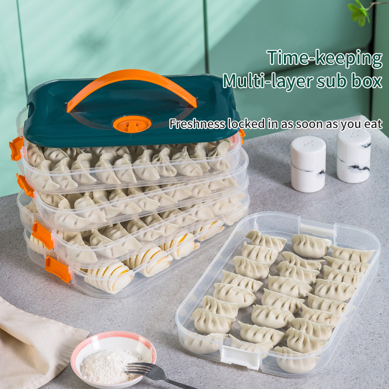 Dumpling Box Frozen Dumplings Multi-Layer Frozen Fresh Refrigerator Storage Storage Box Home