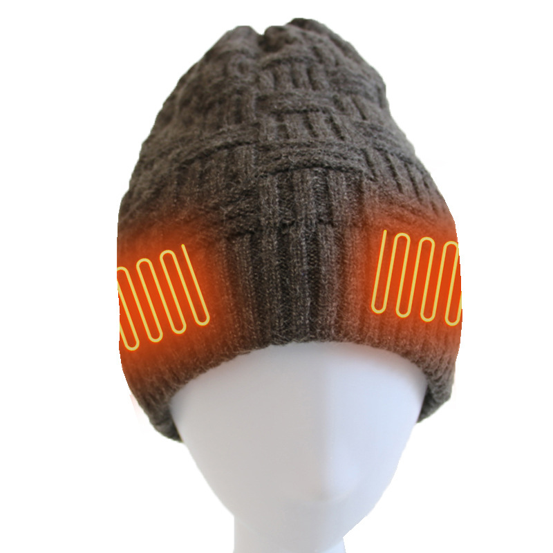 Knitted Thermal Cap Electric Heating Cap Outdoor Cold Proof Carbon Fiber Heating Cap