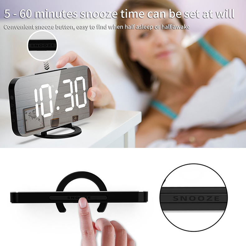 modern desk clock with minutes snooze